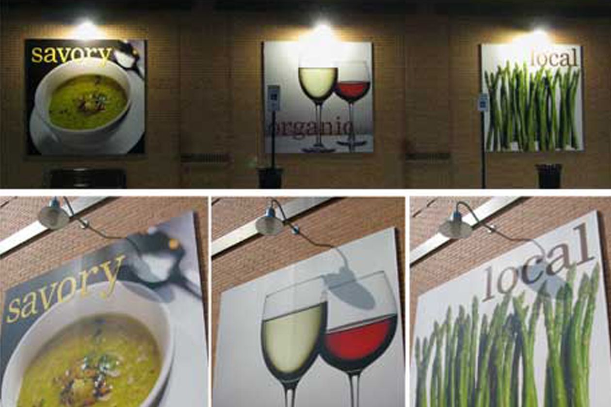 Large format signage a success at Roots Market | Pannier Graphics